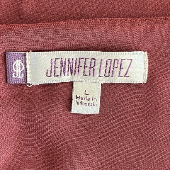 Jennifer Lopez sheer/semi-sheer flowy blouse size L - Picture 7 of 11